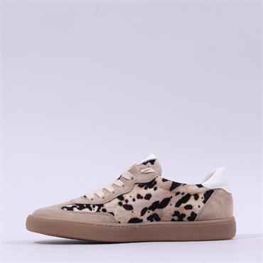 Paul Green Gumsole T Toe Trainer - Beige Leopard Combi